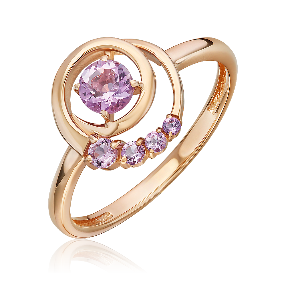 

Кольцо из золота р. 18,5 PLATINA jewelry 01-5841-00-203-1110, аметист, 01-5841-00-203-1110