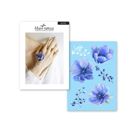 

Переводные тату Miami Tattoos Blue poppy
