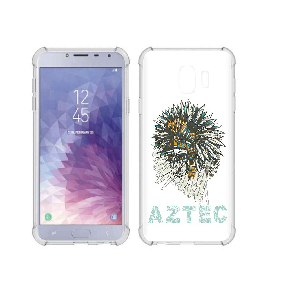

Чехол MyPads Tocco для Samsung Galaxy J4 (2018) скелет индеец, Прозрачный, Tocco