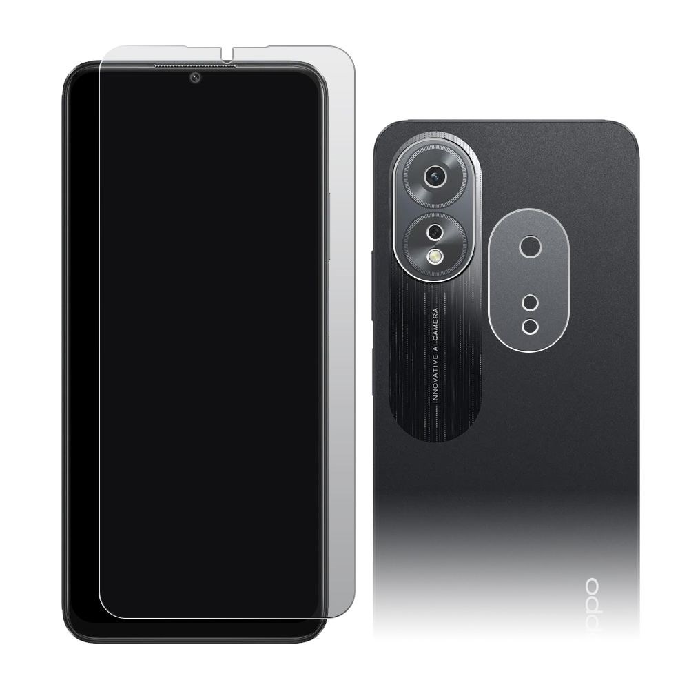 

Стекло защитное гибридное МАТОВОЕ Krutoff для Oppo A38 4G + защита блока камер 2 шт