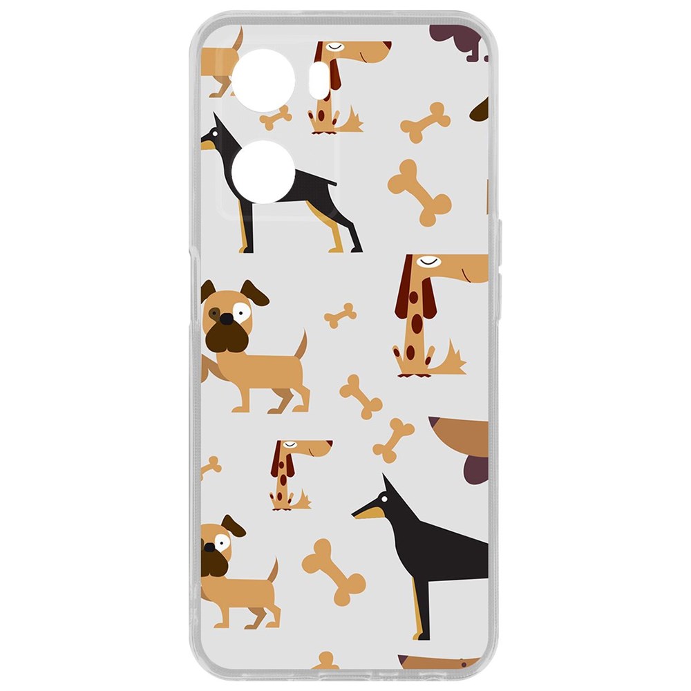 

Чехол Собаки паттерн 1 для Oppo A57s, Прозрачный