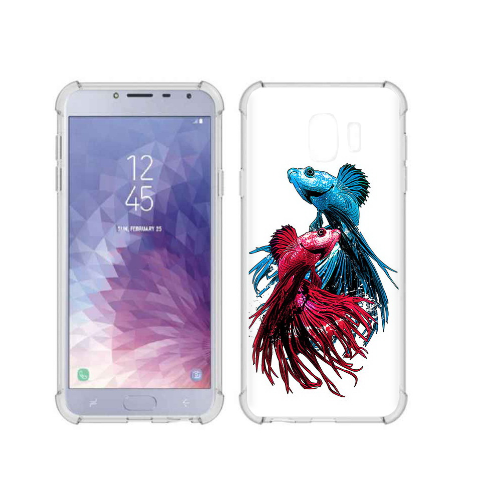Чехол MyPads Tocco для Samsung Galaxy J4 (2018) рыбы петушки