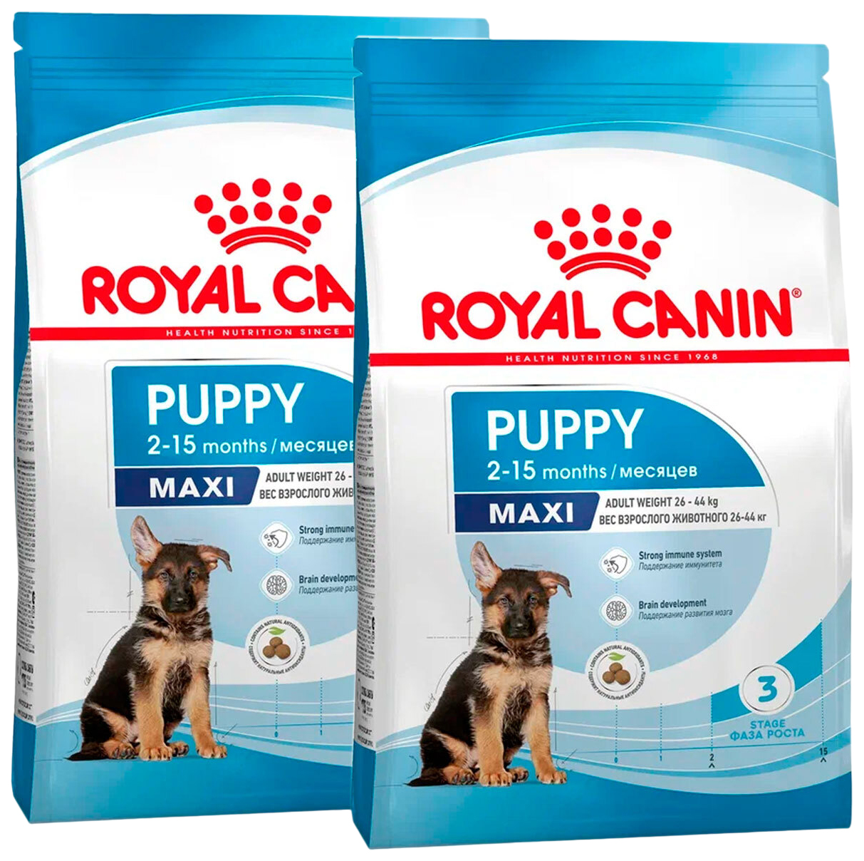 

Сухой корм для щенков Royal Canin Royal Canin Maxi Puppy, для крупных пород, 2шт по 15кг