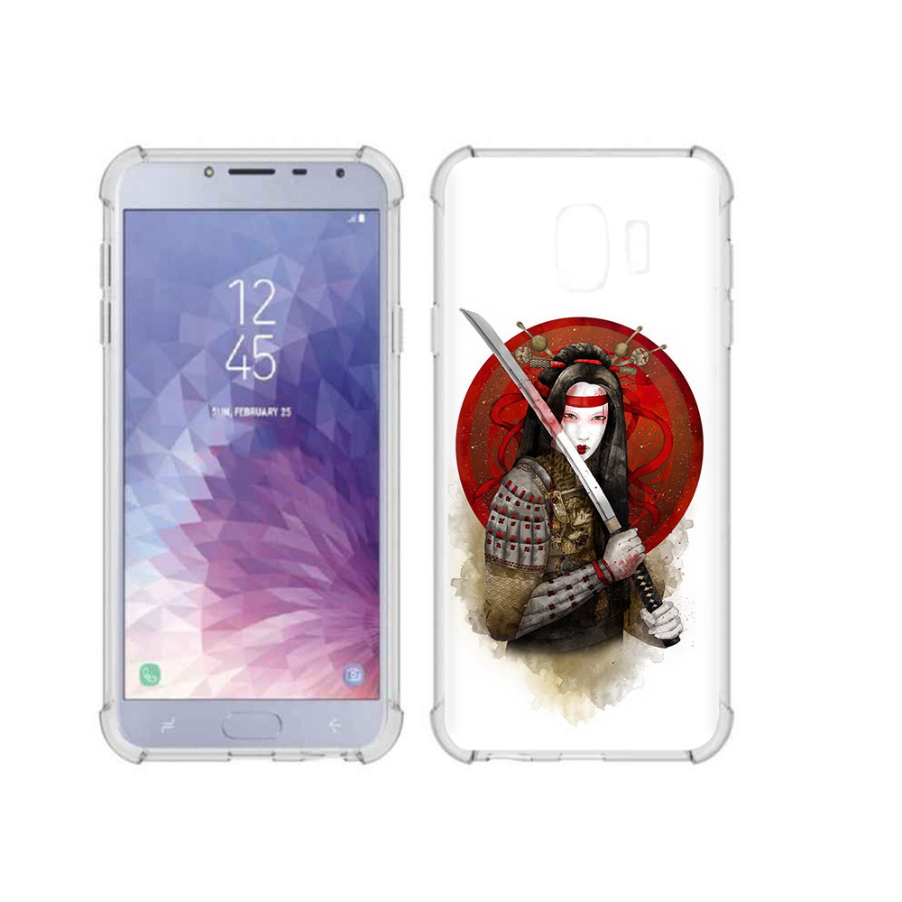 

Чехол MyPads Tocco для Samsung Galaxy J4 (2018) рисованная девушка с катаной, Прозрачный, Tocco