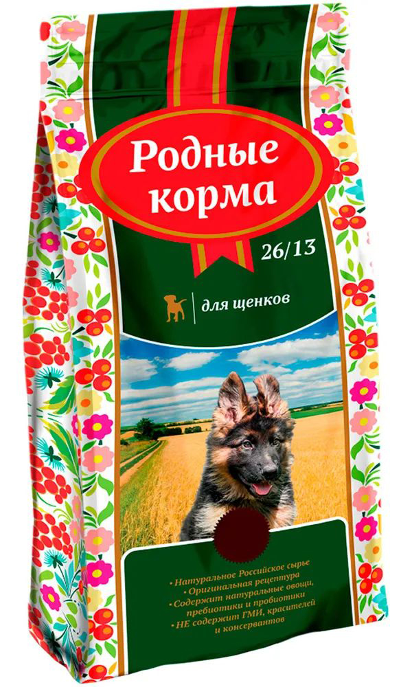 фото Сухой корм для щенков всех пород родные корма 26/13, 2 шт по 10 кг