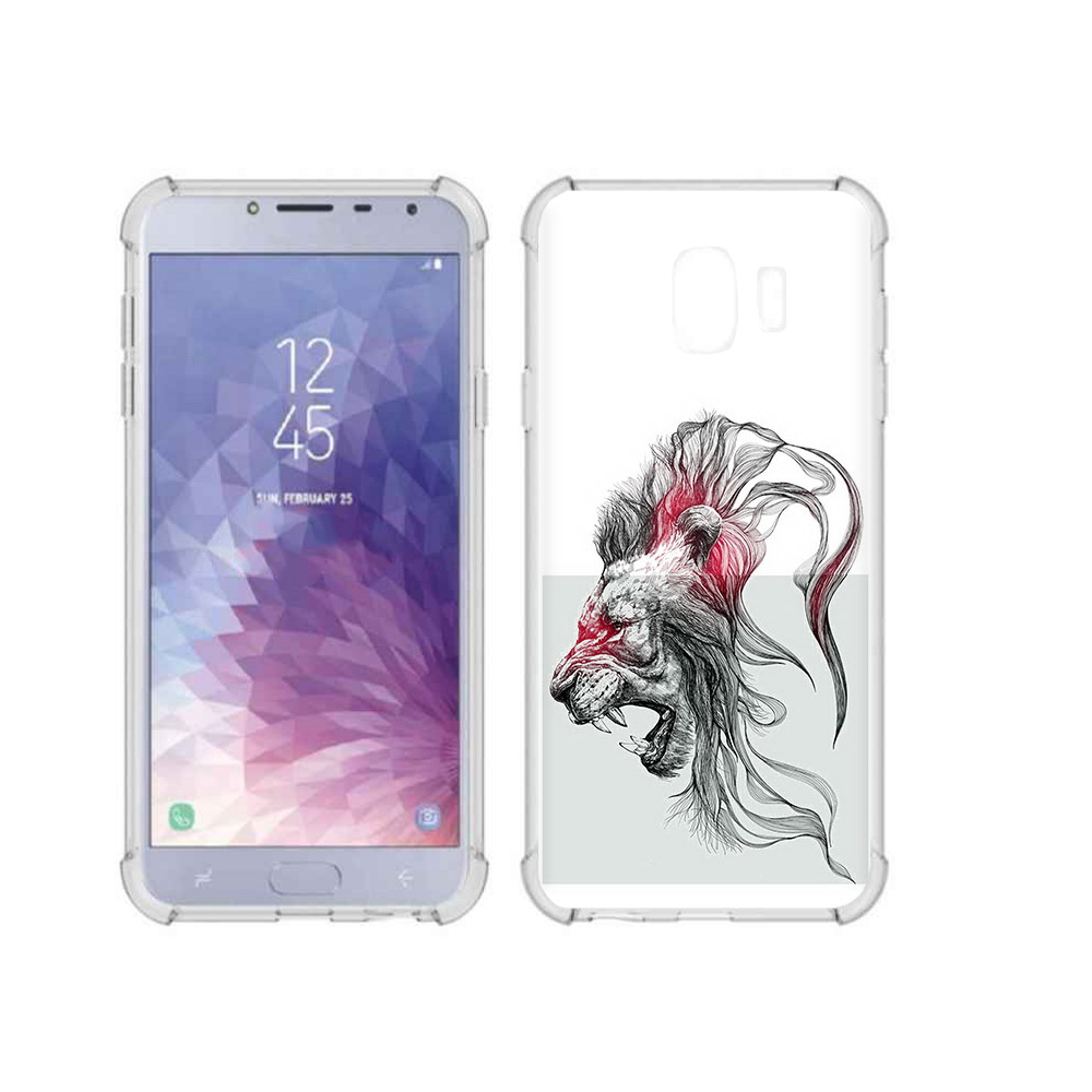 

Чехол MyPads Tocco для Samsung Galaxy J4 (2018) разъяренный лев, Прозрачный, Tocco