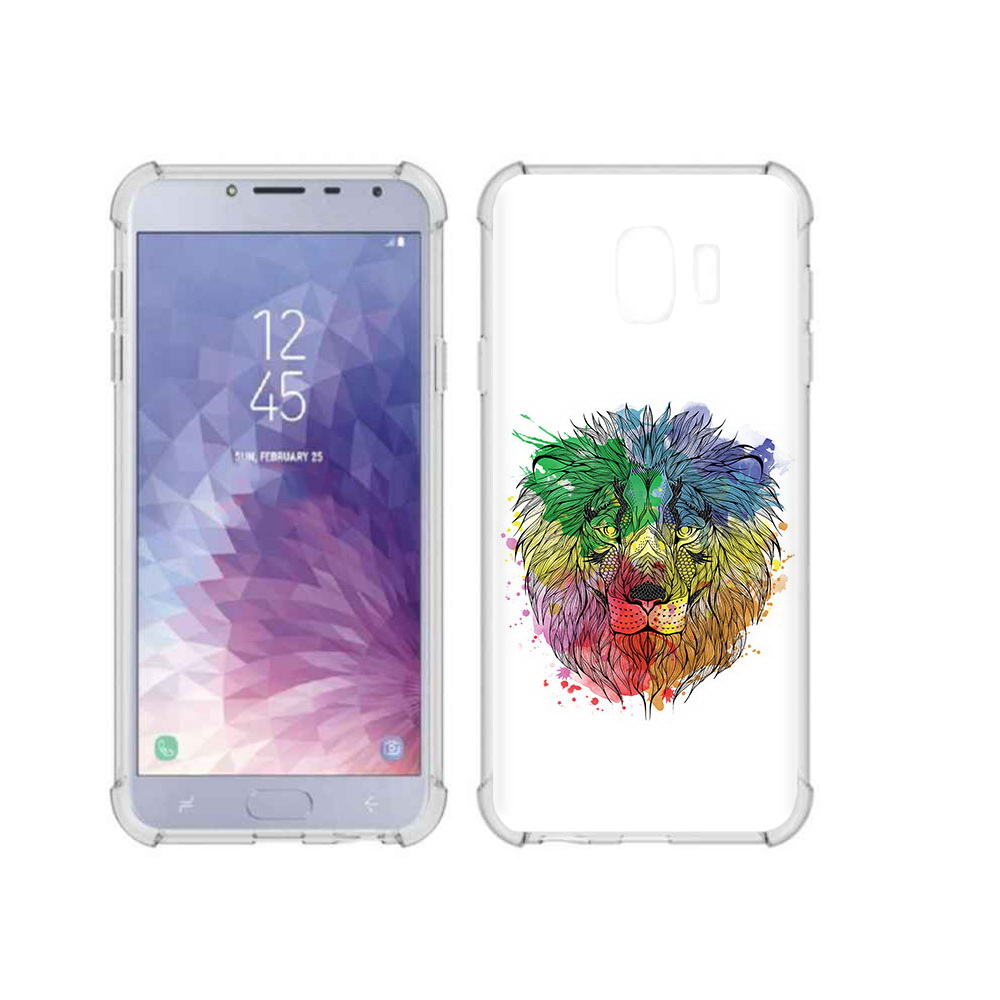 

Чехол MyPads Tocco для Samsung Galaxy J4 (2018) разноцветный гордый лев, Прозрачный, Tocco