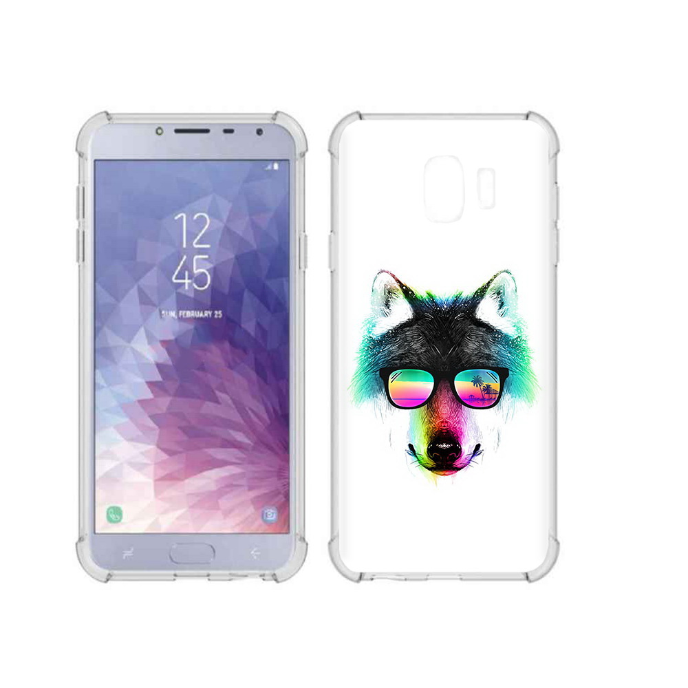 

Чехол MyPads Tocco для Samsung Galaxy J4 (2018) радужный волк, Прозрачный, Tocco