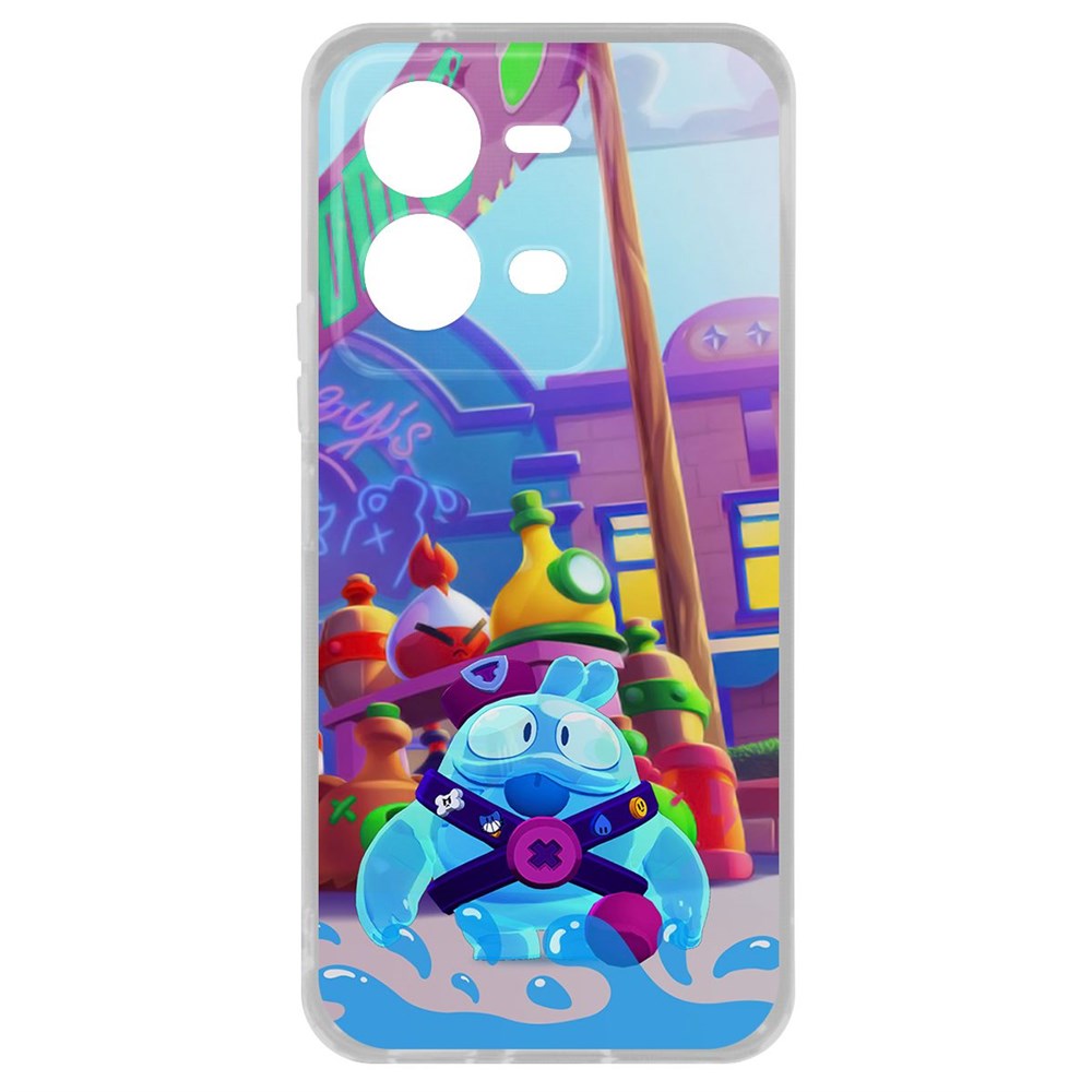 

Чехол Brawl Stars-Скуик для Vivo V25, Прозрачный