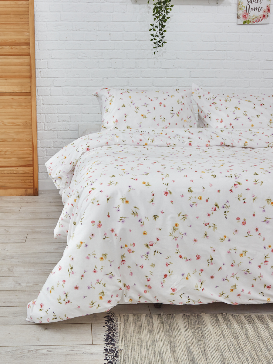 

Пододеяльник Lili Home Флоренция 1.5 спальный перкаль хлопок, Белый, Флоренция