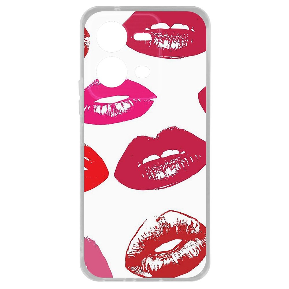 

Чехол Губы паттерн 2 для Vivo V25, Прозрачный