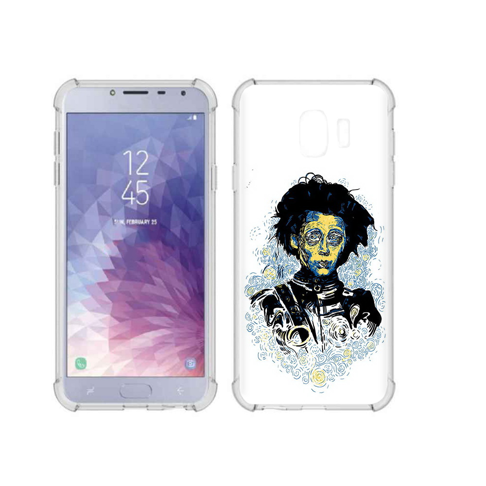 

Чехол MyPads Tocco для Samsung Galaxy J4 (2018) парень черно-белый абстракция, Прозрачный, Tocco