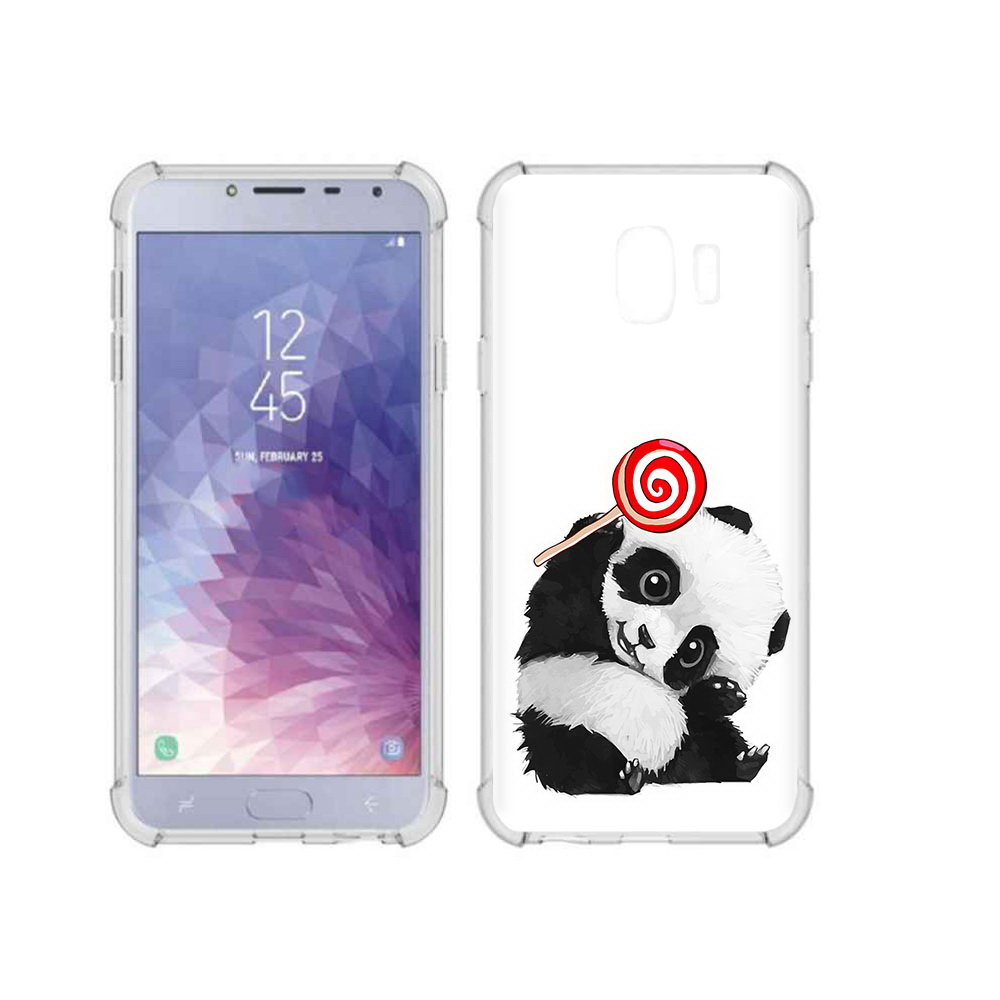 

Чехол MyPads Tocco для Samsung Galaxy J4 (2018) панда с леденцом, Прозрачный, Tocco