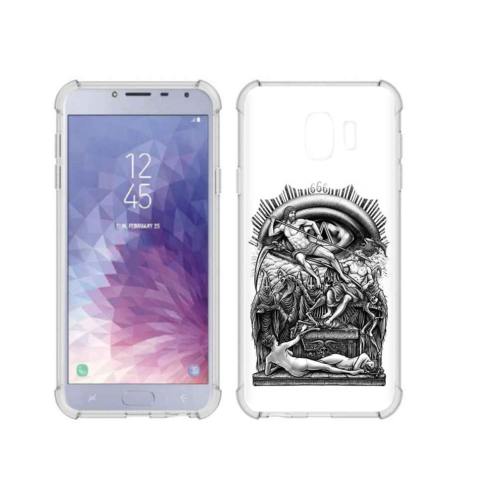 

Чехол MyPads Tocco для Samsung Galaxy J4 (2018) оракул черно белый, Прозрачный, Tocco
