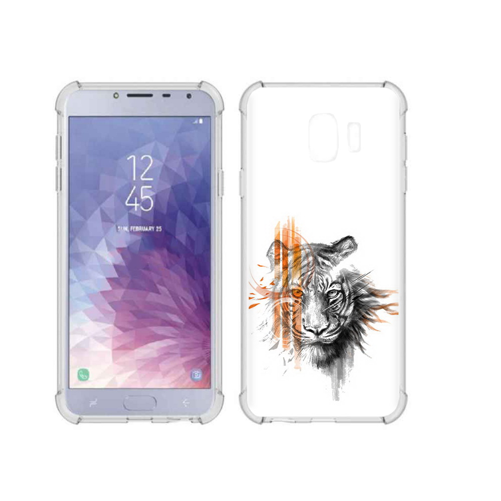 

Чехол MyPads Tocco для Samsung Galaxy J4 (2018) огненный тигр, Прозрачный, Tocco