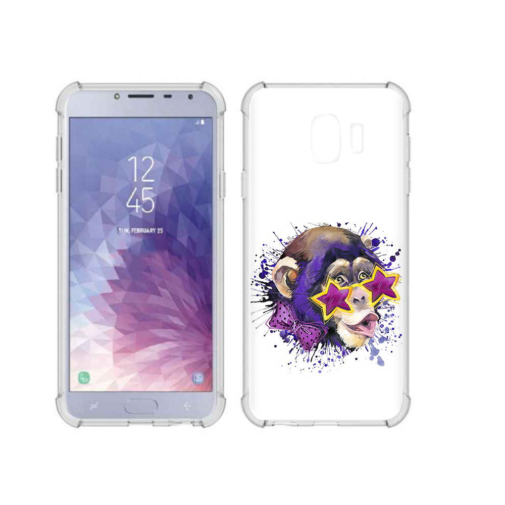 

Чехол MyPads Tocco для Samsung Galaxy J4 (2018) обезьяна в очках, Прозрачный, Tocco