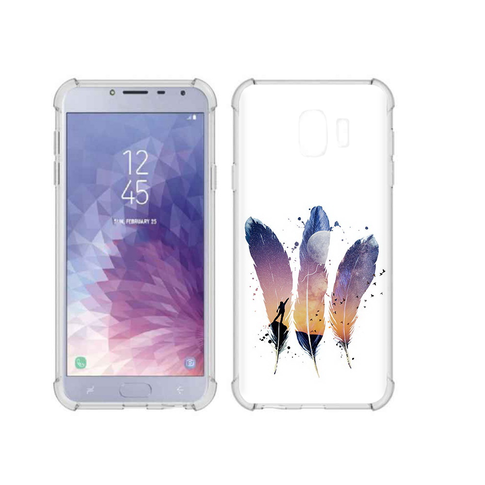 

Чехол MyPads Tocco для Samsung Galaxy J4 (2018) небесные перья, Прозрачный, Tocco