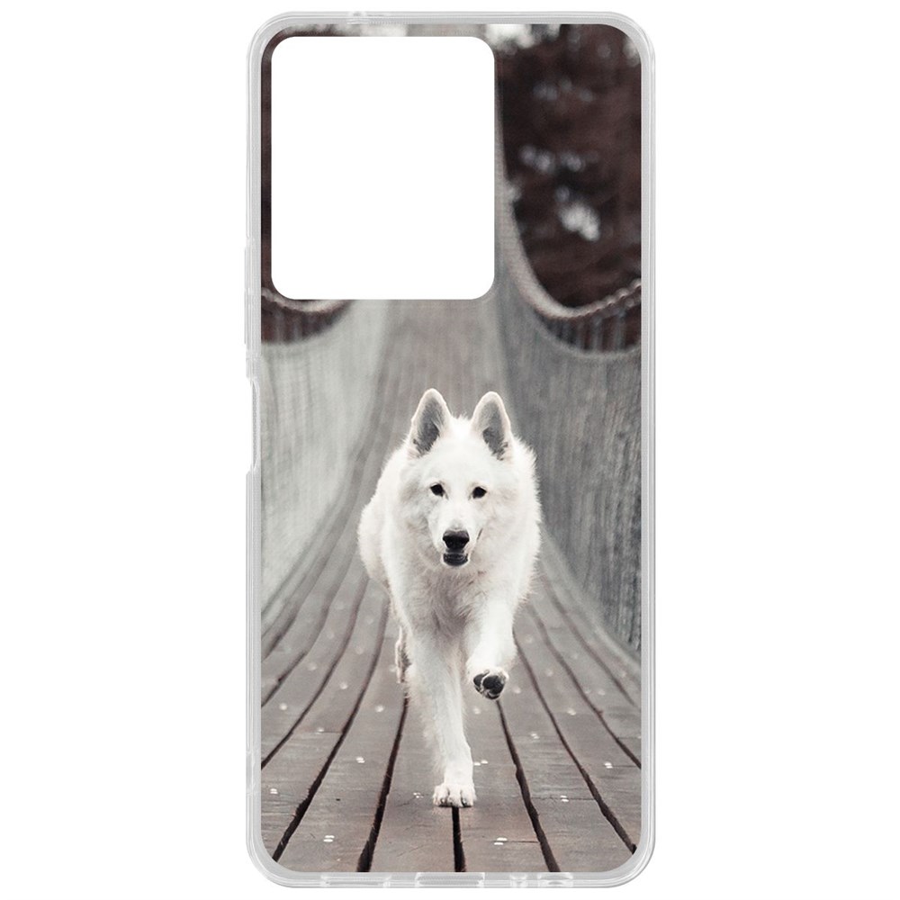 

Чехол-накладка Krutoff Clear Case Пес на мосту для Vivo Y36, Прозрачный