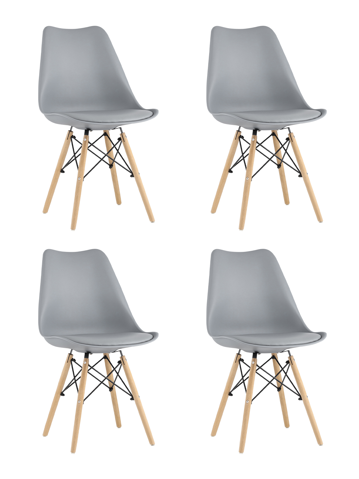 

Комплект стульев для кухни 4 шт Eames Soft серый, Eames Soft