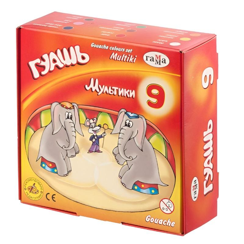 

Гуашь Гамма Мультики 9цв 20мл, Разноцветный