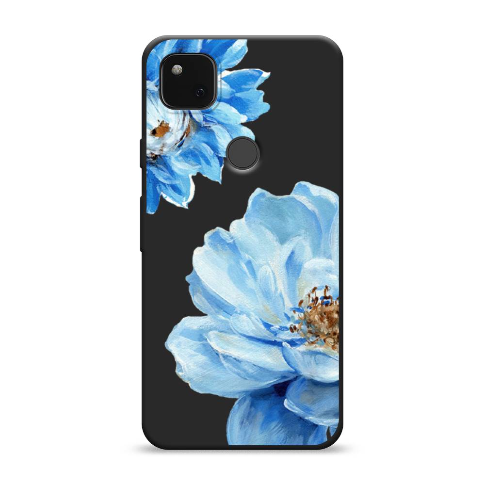 фото Матовый силиконовый чехол "голубые клематисы" на google pixel 4a awog