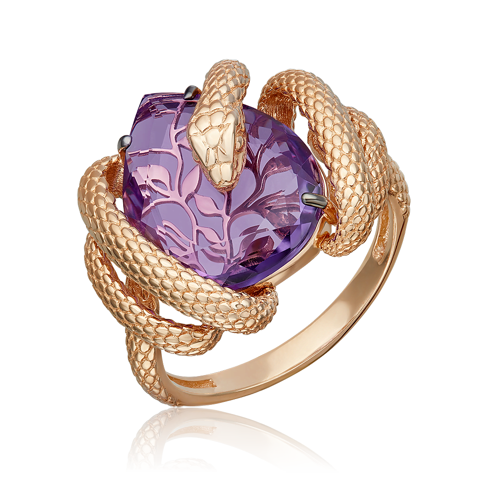 

Кольцо из золота р.  PLATINA jewelry 01-5779-00-203-1110, аметист, 01-5779-00-203-1110