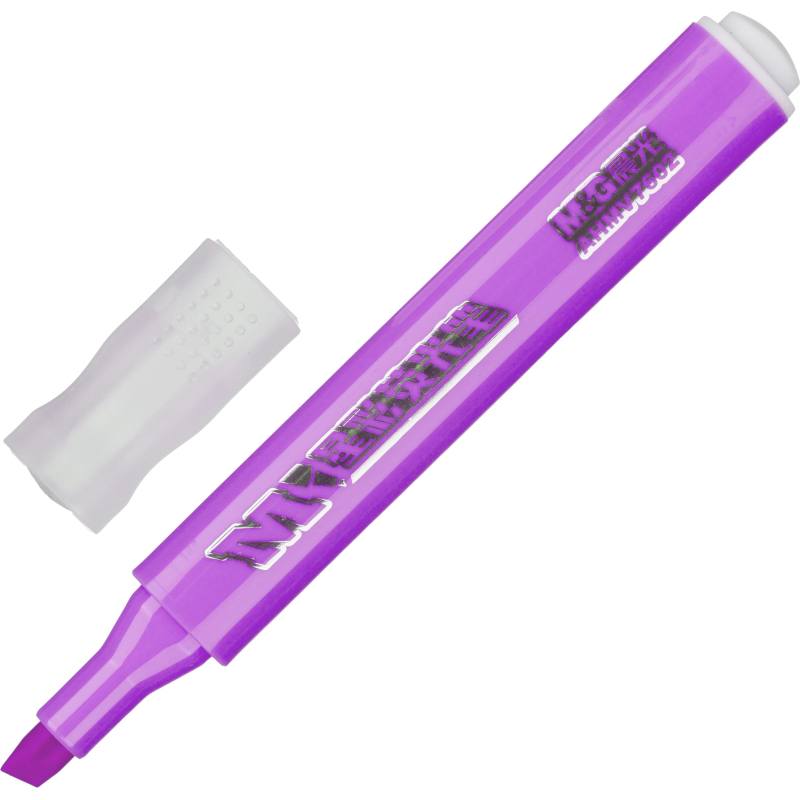 Маркер текстовыделитель треугольный M&G 1-5мм фиолетовый, (6шт.)