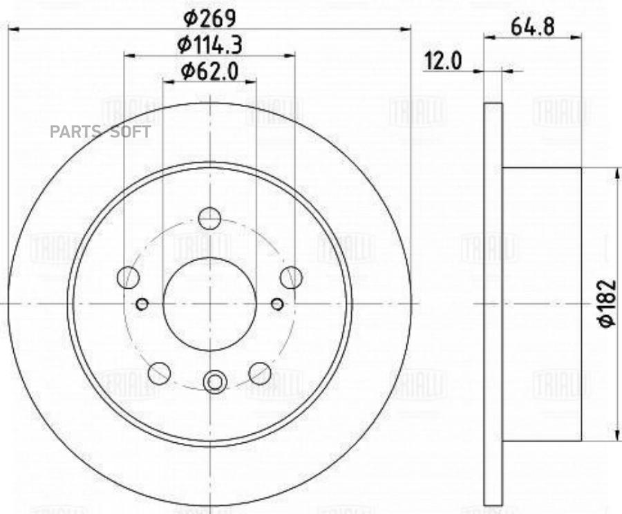 

Диск торм. для а/м Toyota Camry (01-)/Lexus ES (01-) зад. d=269 | зад |