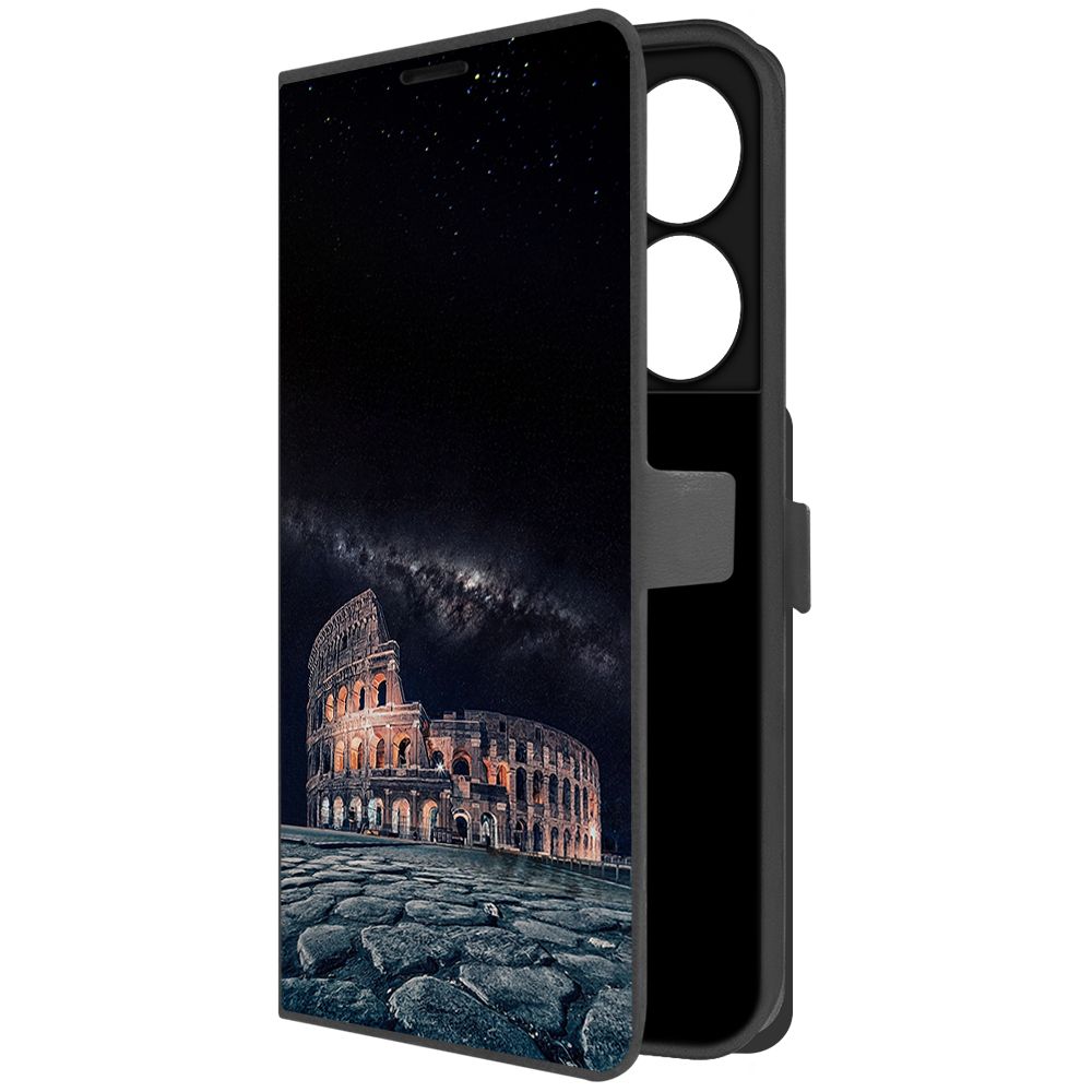 

Чехол-книжка Krutoff Eco Book для Vivo Y27 4G Италия, Колизей (черный)