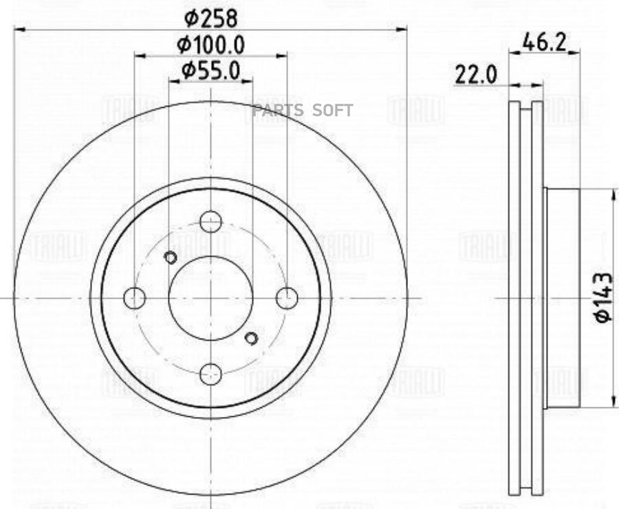 

Диск торм. для а/м Toyota Yaris (05-) перед. d=258 | перед |
