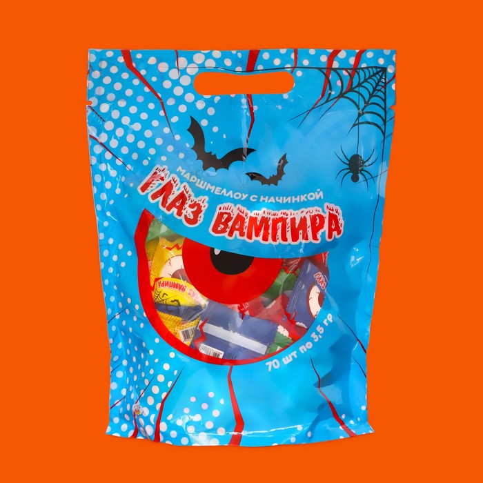 

Маршмеллоу с начинкой "Глаз вампира" с ароматом ванили, апельсина 3.5 г, (70 шт.)