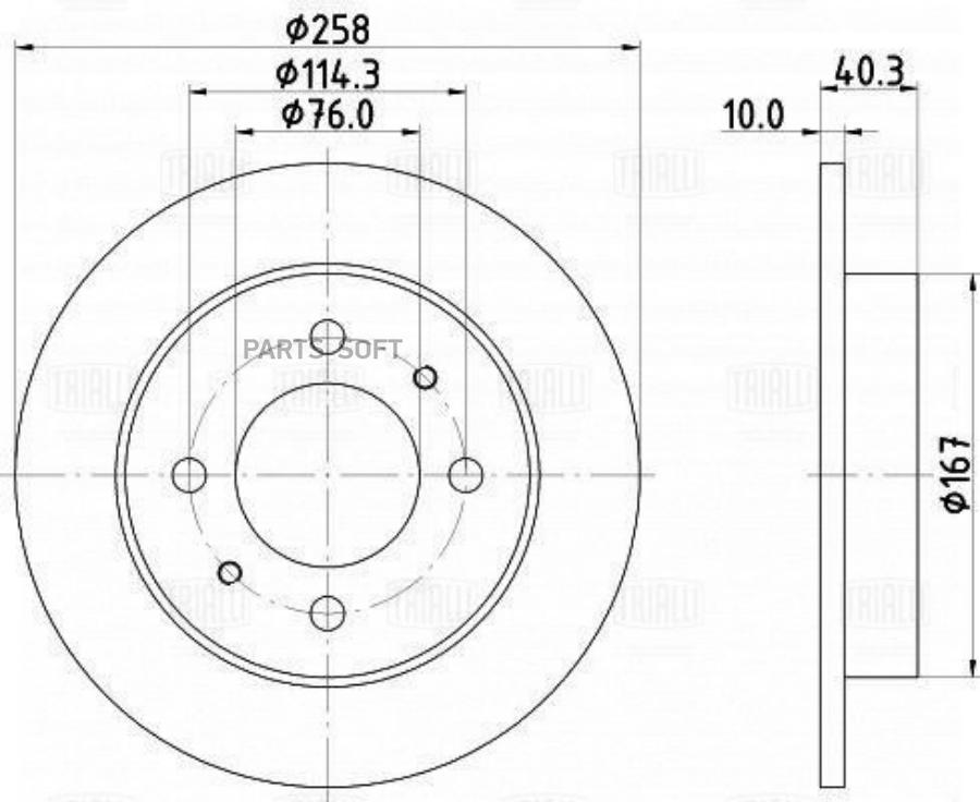 

Диск торм. для а/м Hyundai Elantra (00-)/Matrix (01-) зад. d=258 (DF 084612)