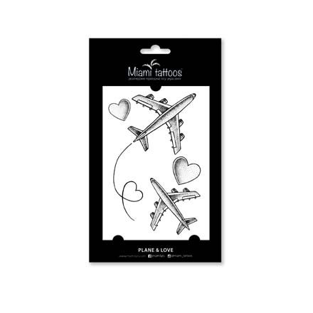 

Переводные тату Miami Tattoos Plane&Love