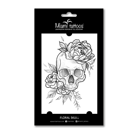 

Переводные тату Miami Tattoos Floral Skull