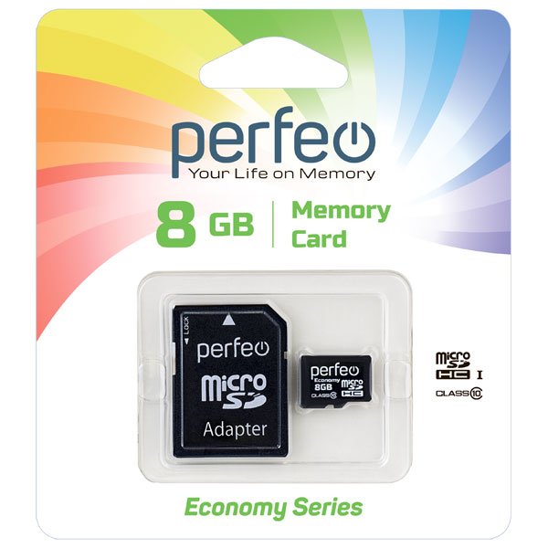 Карта памяти Perfeo microSD 8GB High-Capacity (Class 10) economy series