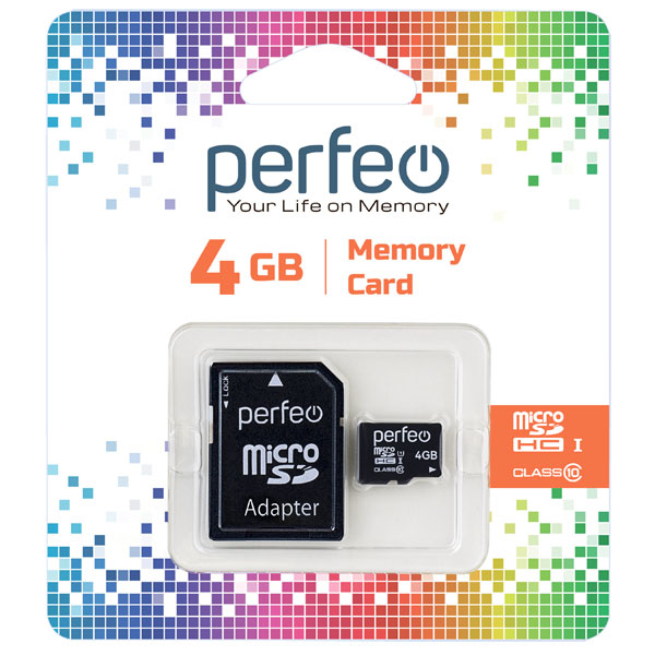 фото Карта памяти perfeo microsd 4gb high-capacity (class 10)