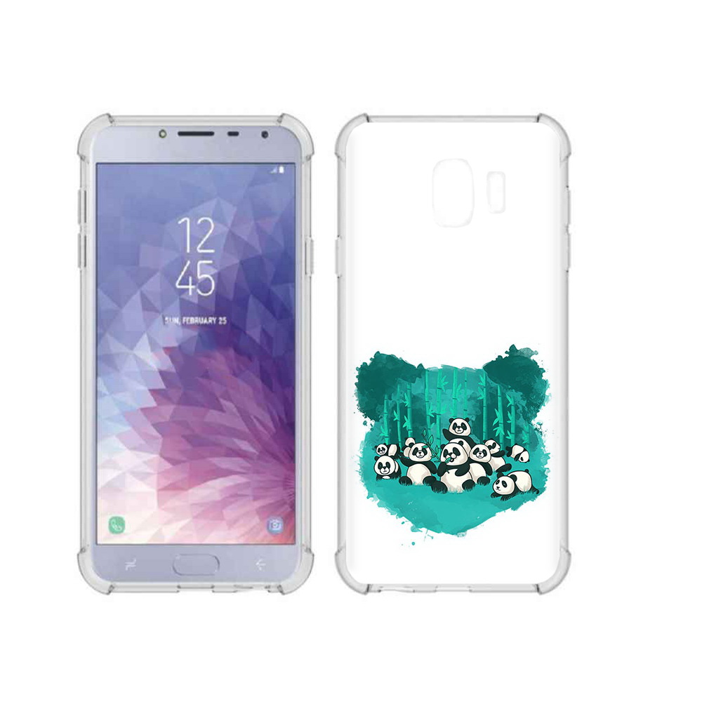 

Чехол MyPads Tocco для Samsung Galaxy J4 (2018) нарисованные панды, Прозрачный, Tocco