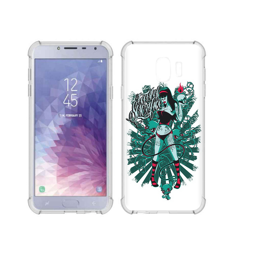 

Чехол MyPads Tocco для Samsung Galaxy J4 (2018) нарисованная девушка в татуировках, Прозрачный, Tocco