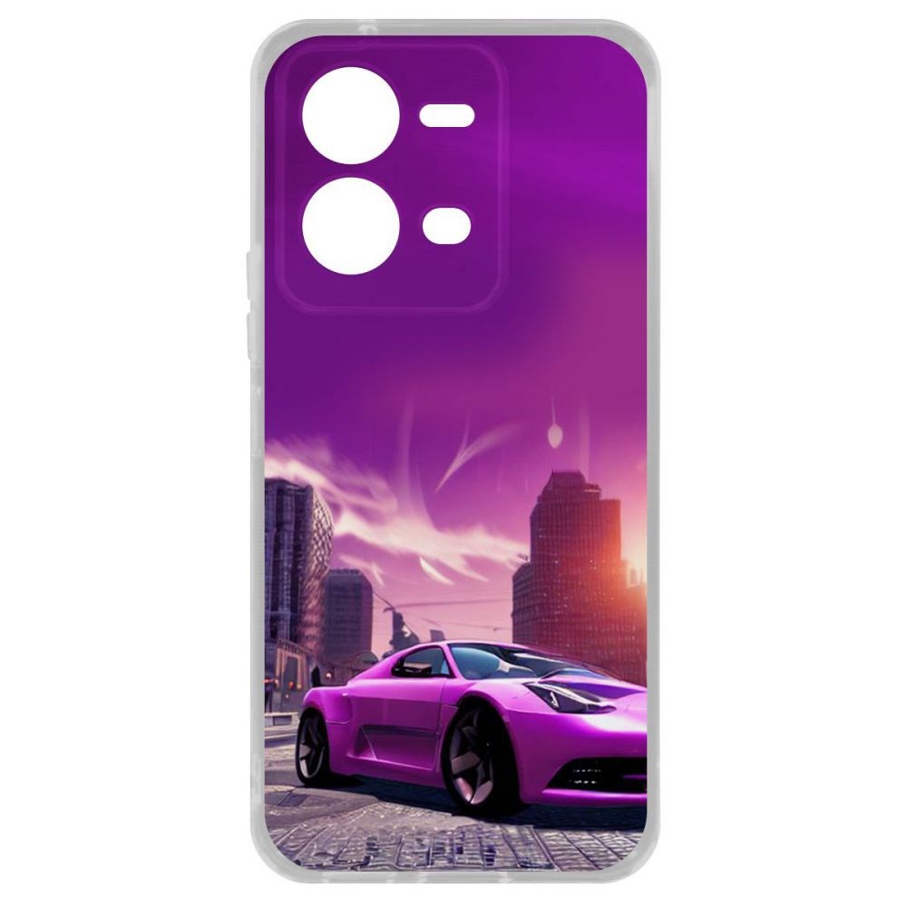 

Чехол Розовое авто для Vivo V25e, Прозрачный