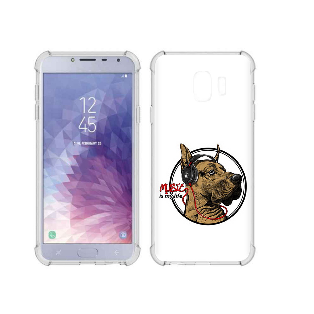 

Чехол MyPads Tocco для Samsung Galaxy J4 (2018) музыкальная собака, Прозрачный, Tocco