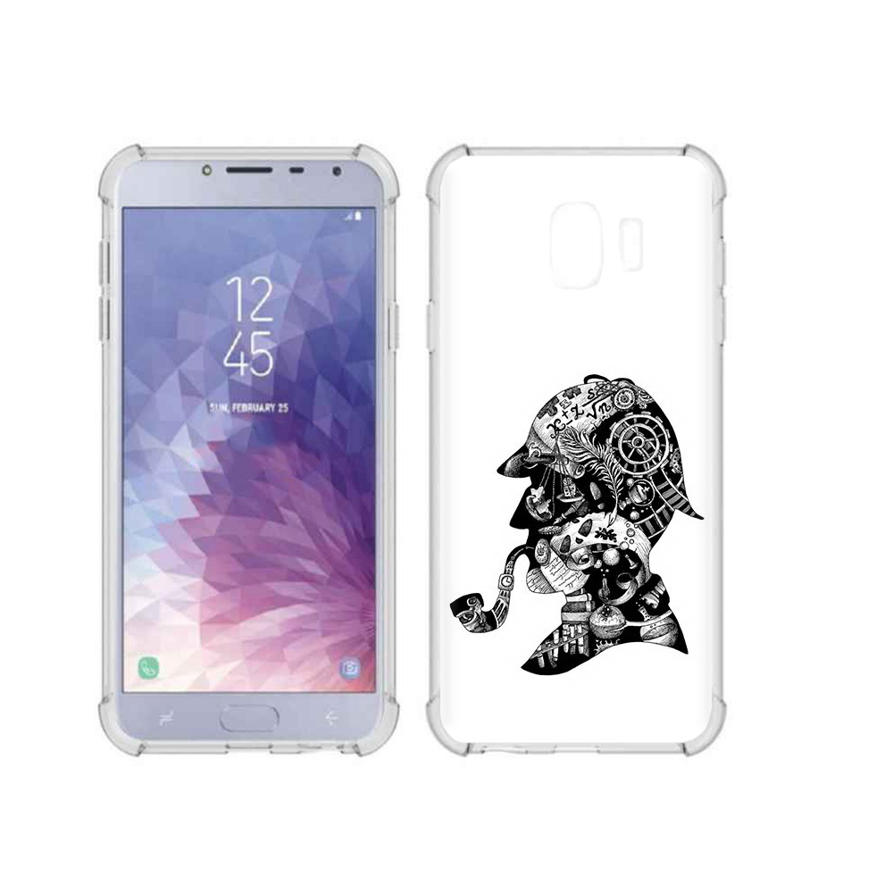 

Чехол MyPads Tocco для Samsung Galaxy J4 (2018) мужчина с трубкой абстракция, Прозрачный, Tocco