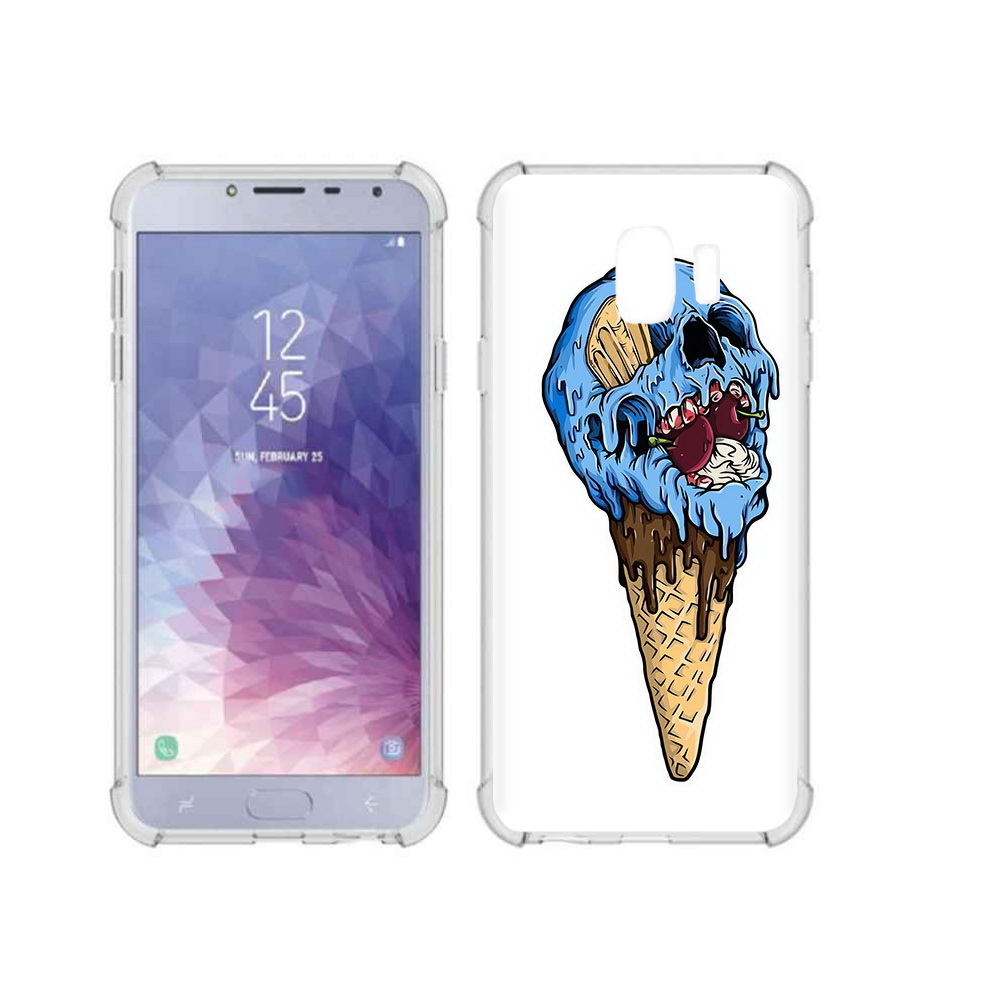 

Чехол MyPads Tocco для Samsung Galaxy J4 (2018) мороженное череп, Прозрачный, Tocco
