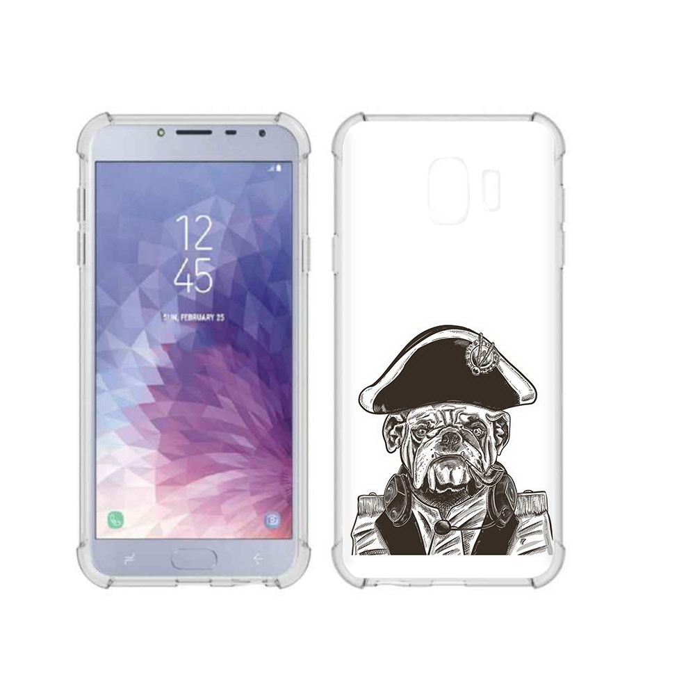 

Чехол MyPads Tocco для Samsung Galaxy J4 (2018) мопс генерал, Прозрачный, Tocco