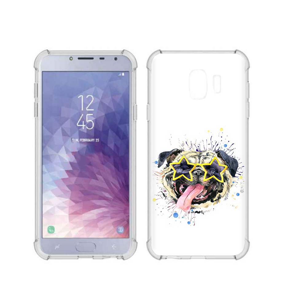 

Чехол MyPads Tocco для Samsung Galaxy J4 (2018) мопс боксер, Прозрачный, Tocco