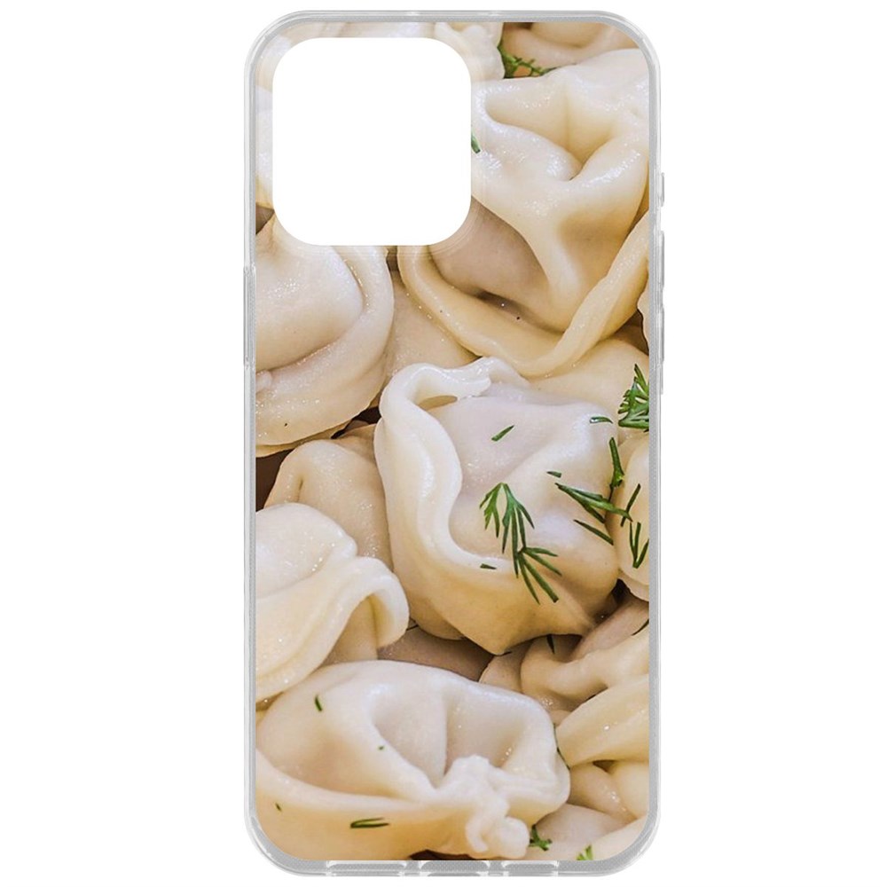 

Чехол-накладка Krutoff Clear Case Пельмешки для iPhone 15 Pro Max, Прозрачный