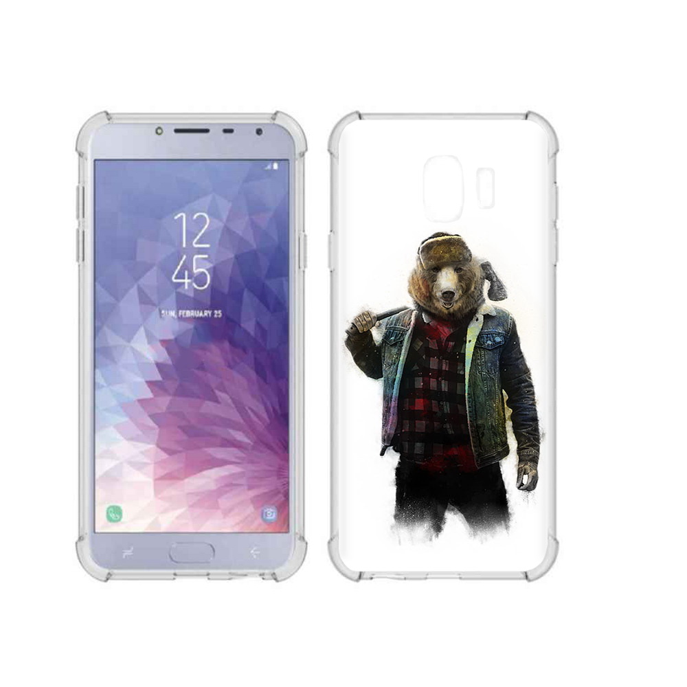 

Чехол MyPads Tocco для Samsung Galaxy J4 (2018) медведь с топором, Прозрачный, Tocco