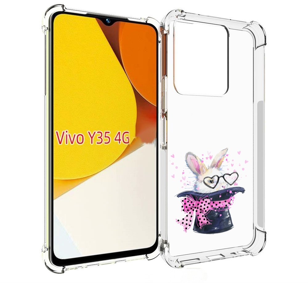 Чехол MyPads кролик в шляпе для Vivo Y35 4G 2022 / Vivo Y22