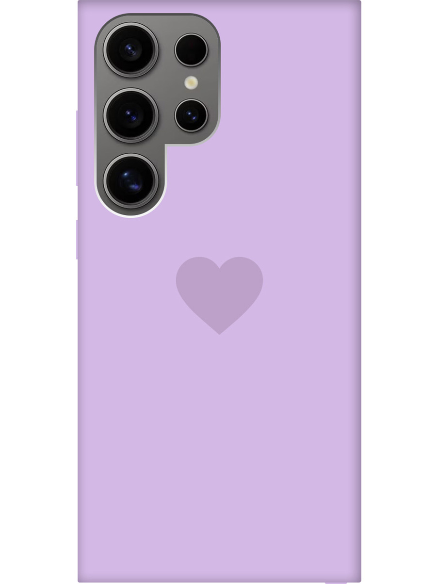 

Силиконовый чехол на Samsung Galaxy S24 Ultra с рисунком "Heart" Soft Touch сиреневый, Фиолетовый, 20011904