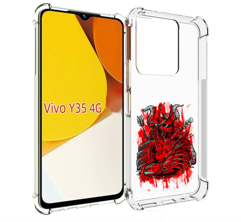 

Чехол MyPads красный скелет воин для Vivo Y35 4G 2022 / Vivo Y22, Прозрачный, Tocco