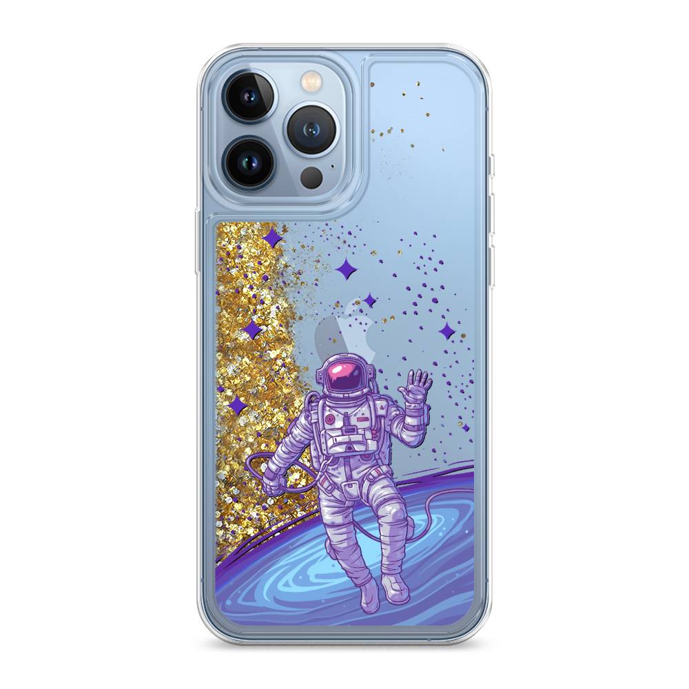 

Жидкий чехол с блестками "Космонавт в открытом космосе" на Apple iPhone 13 Pro Max, 14490-1
